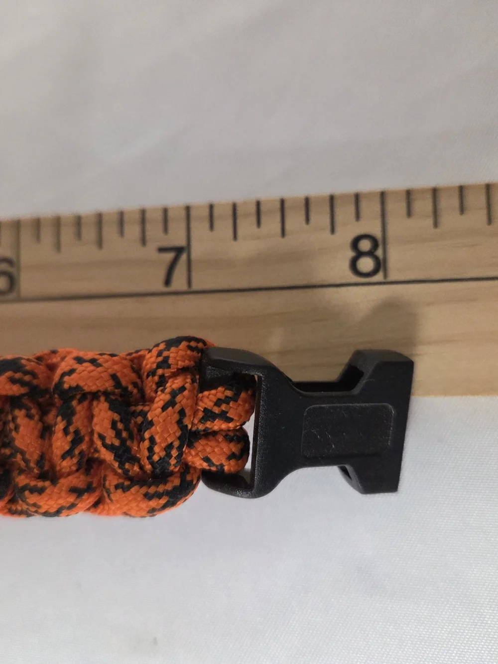 Handmade 550 Paracord‎ Black Orange Bracelet Size 8